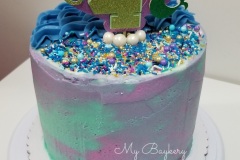 Tall 4 layers - Chocolate Cake with Mermaid Designs. (8 Inch)