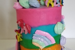 Chocolate Layer Cake with Chocolate Swiss Meringue Buttercream. My Little Pony Theme