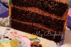 Chocolate Layer Cake with Chocolate Swiss Meringue Buttercream. My Little Pony Theme