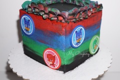 PJ Masks Cube Cake - Chocolate Cake with Vanilla Swiss Meringue Buttercream