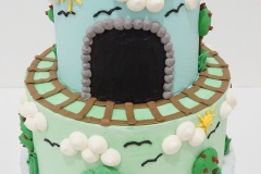 Thomas the Train - Black Sesame Cake with Matcha Swiss Meringue Buttercream