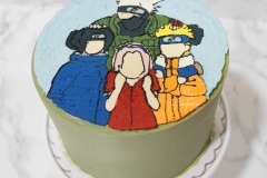 Naruto Team 7 Cake - 5 Inch Chocolate Cake with Chocolate Swiss Meringue Buttercream