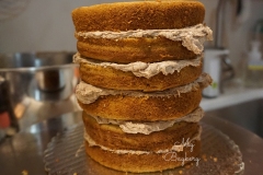 Matcha Cake with Red Bean Swiss Meringue Buttercream