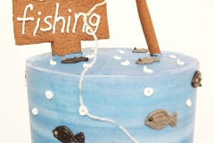Fishing Theme - Matcha Cake with Red Bean Swiss Meringue Buttercream
