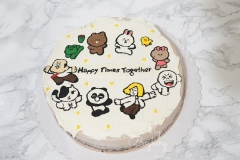 Line Friends: Chocolate Cake with Chocolate Swiss Meringue Buttercream