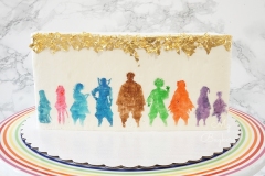 Demon Slayer - Black Sesame Cake with Red Bean Swiss Meringue Buttercream