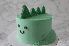 Dinosaur Cake - Vanilla Cake with Black Sesame Swiss Meringue Buttercream