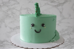 Dinosaur Cake - Vanilla Cake with Black Sesame Swiss Meringue Buttercream