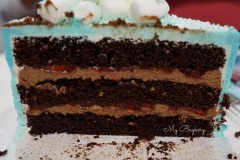 Frozen - Marshmallows on Top - 3 Layers of Chocolate Cake, Filled with Chocolate Buttercream and Fresh Strawberries