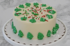 4 Inch Mini Christmas Cake - Vanilla Cake with Coffee Swiss Meringue Buttercream