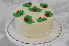 4 Inch Mini Christmas Cake - Vanilla Cake with Coffee Swiss Meringue Buttercream