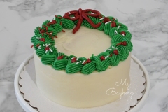 4 Inch Mini Christmas Cake - Vanilla Cake with Coffee Swiss Meringue Buttercream