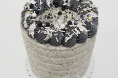 Milk Tea Cake with Black Sesame Swiss Meringue Buttercream.