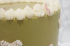 Vanilla Cake with Matcha Swiss Meringue Buttercream