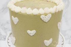 Vanilla Cake with Matcha Swiss Meringue Buttercream