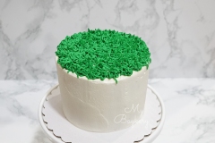 Grass Smash Cake: Chocolate Cake with Vanilla Swiss Meringue Buttercream