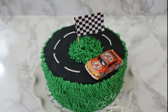 Race Track: Black Sesame Genoise with Matcha Swiss Meringue Buttercream