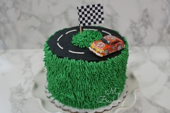 Race Track: Black Sesame Genoise with Matcha Swiss Meringue Buttercream