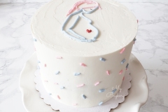 Gender Reveal - Vanilla Cake with Orange Swiss Meringue Buttercream