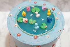 Duck Pond Cake - Chocolate Cake with Oreo Buttercream (Pond made with agar agar)