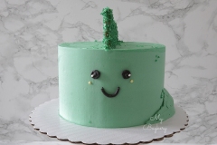 Dinosaur Cake - Vanilla Cake with Black Sesame Swiss Meringue Buttercream