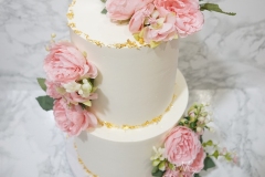 Hojicha Cake with Black Sesame Swiss Meringue Buttercream - 2 Tier (8"+6")